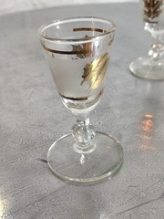 Vintage Libby » Golden Foliage Cordial Glasses