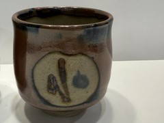Handmade Japanese Stoneware Yunomi Tea Cups Pottery Signed Pair 3.5” Japan Set
