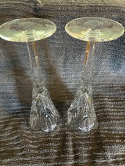 Waterford Happiness Butterfly Design Fluted Champagne Glasses Lot of 2