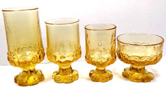 Tiffan Franciscan Madeira Cornsilk Yellow Glasses Goblet Footed Cup Stem Bar SET