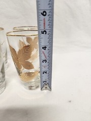 Libbey Gold Leaf Tumblers Glasses 5.25″ Rounded Vintage Set of 4