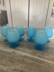 6 Cases Blue Azure Carlo Moretti Brandy Goblets