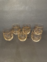 MCM (6) Culver Valencia 22K Gold Lowball Whiskey Glasses