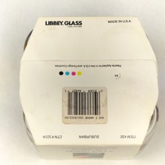 Vintage Libbey Glass 4 Juice Glasses Set 9 oz Suburban Fruit Pattern New in Box