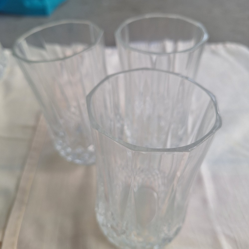 Set 3 Cristal D’Arques Longchamp Crystal Highball Tumblers 5 3/8” France