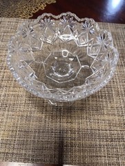 Vintage American Brilliant Cut Glass Pedestal Compote Bowl -Very Nice