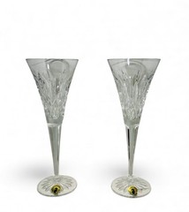 Waterford Crystal Lismore Toasting Flutes – Pair 107608 Pre-2000’s Logo