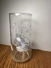 2 Vtg Libbey Drinking Glasses Country White Goose Geese Duck Blue Ribbon Bow
