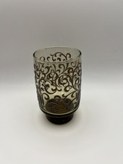 VTG Libbey Tawny Brown Glass Prado Tumbler Raised Scroll Design MCM Replacement