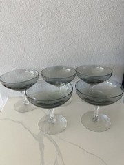 Vintage Fostoria Champagne Tall Sherbet Debutante Gray set of 5 1960-1980 Euc