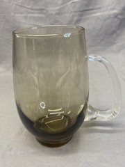 Vintage Libbey Tawny Brown Tempo Tankard Handled Handblown Beer Glass Mug 5”