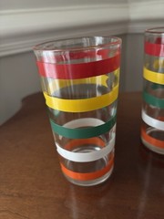 Anchor Hocking Fiesta Bands Rainbow Striped Glasses