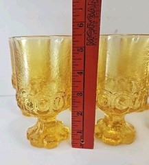 Tiffin Franciscan MADEIRA Cornsilk Yellow Glass 5.5″ Goblet 6p Set 1972 PRISTINE