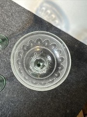Set of 3 Vintage Margarita Glass Sombrero Green Stem, by Cristal D’Arques-Durand