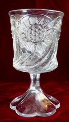 Solar Goblet Feather Swirl U.S. Glass 15116 Clear EAPG 1908 #112