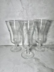 VINTAGE CLEAR CHAMPAGNE JUICE COUPES OR DESSERT PARFAIT GLASSES SET OF 3 8OZ