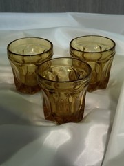 Three (3) Fairfield Amber by Anchor Hocking Old Fashioned Glasses