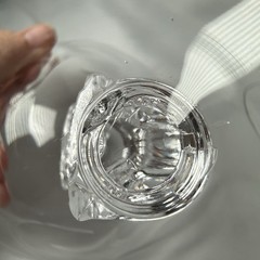 Vintage Pressed Glass Stemware Etched Swirl Sherbet Dessert Sculptural Stem 4.5”
