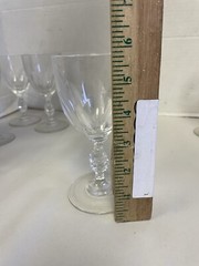 Set Of 8 Val St. Lambert Crystal Stem Wines Glasses Water Goblets Short