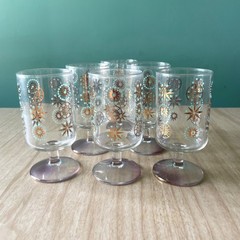 Space Age MCM Atomic Star Glama Sinclair Cordial Liqueur Glasses set of 6 NICE!