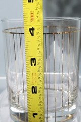 3 Culver Reflections Gold Striped, Rocks, Double Old Fashioned Vintage Glasses