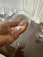 Vtg Skruf Sweden Encased Teardrop Stem Champagne/wine Glasses 6 Oz Set Of 7