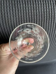 Set of 4 Floral Etched Cut Cordial Stem Glasses 2oz Aperitif Liquor Vintage Set