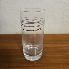Silver Spiral by Pier 1 Flat Tumblr Drinking Glass Silver Bands