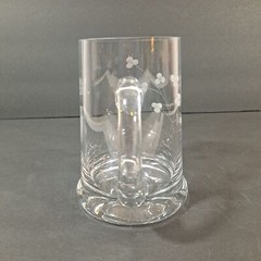 Etched Golfer Floral Glass Beer Mug With Handle Barware Mancave Father’s Day