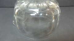 NICE 19th C. ANTIQUE PANEL CUT WINE GLASS RINSER / COOLER, STAR CUT BASE