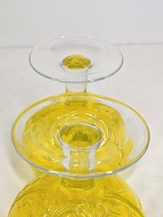 Vtg 2pc Secla Sigma Taste Setter Cabbage Leaf Yellow* Glass Goblets Portugal 60s
