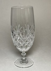 Vintage Crystal Iced Tea Glass Mikasa Criss-Cross Pattern with Fans 6.75”