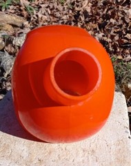 MCM Cased Glass Bedside Water Bottle W/ Tumbler In Retro Orange, Marked 88 Rare?