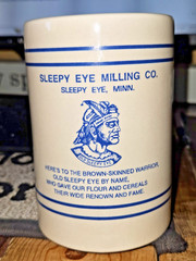 Old Sleepy Eye Milling Co USA Pottery Mug Cup Souvenir Red Wing, Mn 1994