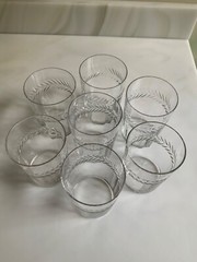 7 Vintage Bryce Brothers Crystal «Laurel» Tumblers with Optic