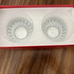 Baccarat Rosa Year Tumbler 2015 Crystal Rock Glass pair Glasses with Box