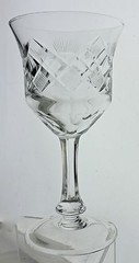 VINTAGE CUT GLASS OR CRYSTAL PORT/WINE GOBLET SET 11 FLARE CRISS CROSS ETCHED