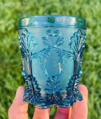 PORTIEUX EMPIRE GLASS CUP COLORED BLUE COLOR LE CREUSOT BACCARAT S LOUIS