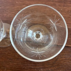 Vintage MCM Libbey Glass Company Starglow Liquor Cocktail Glass 3 3/4″ Set 2
