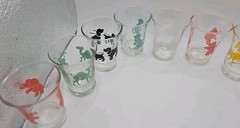 10X Vintage Libby Glasses 1950’s Elephant, DOG, Horse, Monkey, Juice, Beverage