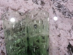 2 Vintage Libbey Saturn Ripple Optic 6.5″ Green Glass Cooler Tumblers VHTF READ