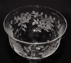 PERFECT PAIR Vintage Fostoria «WILLOWMERE» Etched Wine Goblets!!