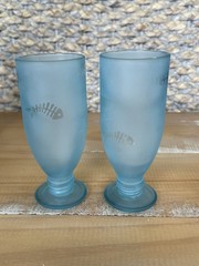 2 Blue Glass EWT Marana South African “Green Glass” Recycled Glasses Fish Design