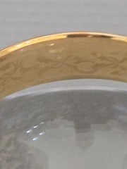 Set Of 6 Italian CRISTALLERIA FRATELLI FUMO Crystal 24K Gold Rim Champagne Glass