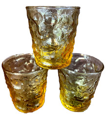 3 Vintage. Amber Small Juice Glass 3 1/4″