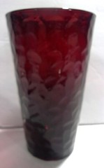 Set of 4 ~Arc Arcoroc France Ruby Red Vercors Hammered Drinking Glasses/Tumblers