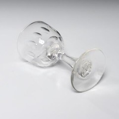 Holmegaard Derby Small White Wine Glass Cut Teardrop Faceted Stem, 4.25″h 2.25″d
