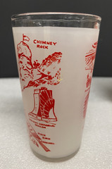 Lot of 4 VTG Frosted Souvenir Glasses Grand Canyon, OK, Lake Wales, NC EUC!