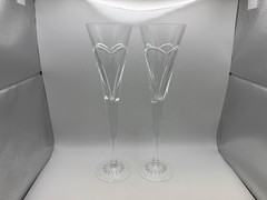 Pair of Waterford Crystal WATERFORD WISHES Love & Romance Champagne Flutes