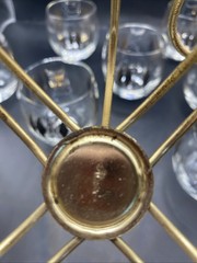 VTG BARWARE Federal Harlequin Roly Poly Black Gold Diamond Set Caddy & 8 Glasses